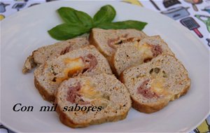 Rulo De Carne Y Verdura  Relleno De Jamón Y Queso
