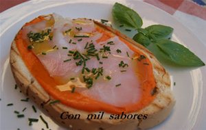 Tosta De Salmorejo Y Bacalao
