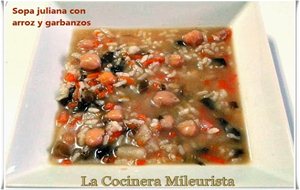 Sopa Juliana Con Arroz Y Garbanzos (olla Rápida)
