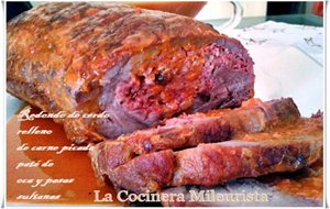 Redondo De Cerdo Relleno De Carne Picada, Paté De Oca Y Pasas Sultanas
