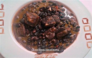 Alubias Negras Con Costillas De Cerdo (olla Rápida)
