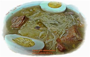 Sopa De Menestra Con Fideos Finos
