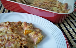 Canelones De Jamón York Rellenos De Huevo