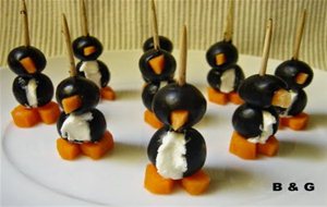 Pingüinos De Aceitunas Y Queso
