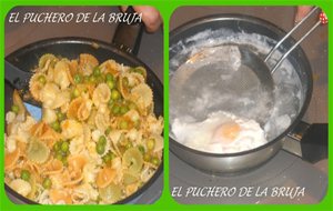 Pasta Con Guisantes Y Huevo
