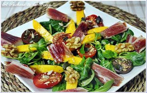 Ensalada De Mango Y Jamón Ibérico 
