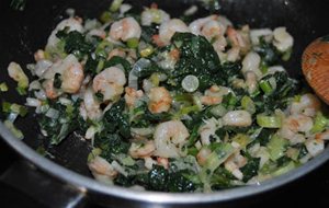 Risotto De Gambas Y Espinacas
