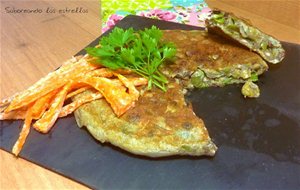 Tortilla De Habas Con Morcilla Y Cebolla Tierna
