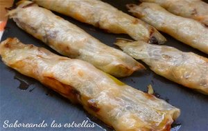 Rollitos De Puerros Y Gambas
