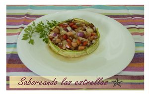 Timbal De Calabacín Con Tomate Y Bacalao
