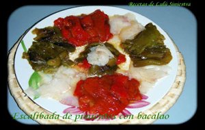 Escalibada De Pimientos Con Bacalao Ahumado