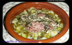 Cazuelita De Sesos Con Patatas Al Horno