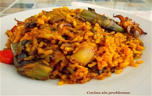 Arroz Con Sepionets Y Bacalao Fresco Con Verduras De Temporada.
