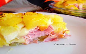 Gratinado De Patata, Jamón Y Queso.
