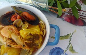 Cazuela De Bacalao Con Gambas
