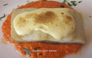 Bacalao Al Horno Con Salmorejo De Piquillos
