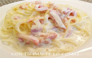 Espaguetis  Con Nata Y Bacon
