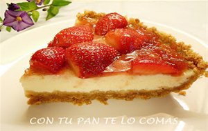 Tarta De Requeson Con Fresas (microondas)
