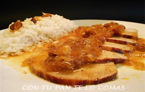 Lomo Con Salsa De Naranja Y Pasas
