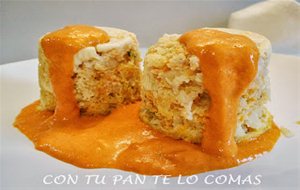 Flanes De Merluza Con Salsa De Pimientos
