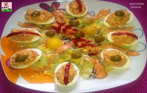 Huevos Rellenos Con Salsa Rosa
