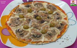 Pizza Con Champiñones
