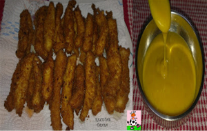 Fingers De Pollo Con Salsa De Mostaza Y Miel
