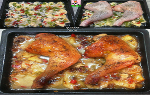 Muslos De Pollo Y Papas Al Horno
