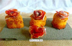 Cilindros  De Pasta Rellenos Con Jamón Ibérico 
