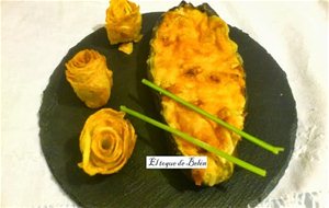 Berenjenas Rellenas Y Flores De Patatas  Paso A Paso Y Premio            
