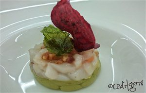 Tartar De Gamba Con Ajo Blanco Malagueño
