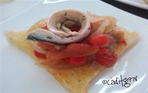 Tosta Escalibada Con Boquerones En Vinagre
