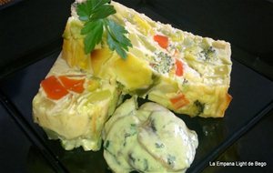 Pastel De Verduras Con Salsa De Champiñones Y Albahaca
