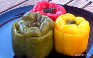 Pimientos Rellenos De Arroz Al Curry Con Ternera
