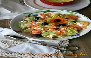 Ensalada De Patata,tomate Y Queso Con Vinagreta De Alioli
