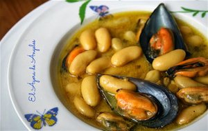 Fabas Con Mejillones Al Azafrán
