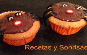 Muffins Arañita Con Corazon De Chocolate
