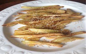 Palitos De Berenjena Con Miel Y Sesamo
