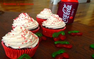 Cupcakes De Cherry Coke Y Mascarpone Con Mermelada De Cereza!
