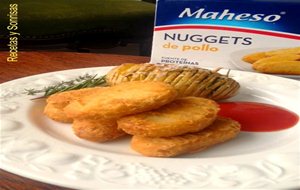 Nuggets De Pollo Con Patatitas Al Horno Estilo Hasselback
