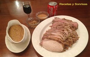 Lomo Al Horno Con Salsa De Coca-cola, Mostaza Y Cebolla
