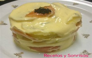 Timbales De Salmon Con Salsa Holandesa
