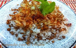 Arroz Con Lentejas Y Cebolla Frita (mjaddara)
