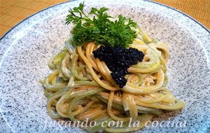 Espagueti Paja Y Heno Con Crema De Anchoas Y Mujol
