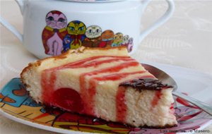 Tarta De Queso Con Cerezas En Almíbar
