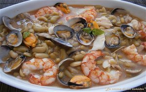 Alubias Verdinas Con Almejas Y  Gambas
