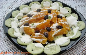 Ensalada De Pepino, Naranjas Y Yogur
