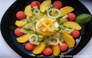 Ensalada De Sandía Y Melocotón
