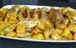 Pollo Relleno Con Patatas Y Boniatos
