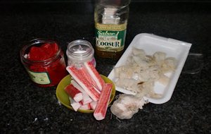 Pimientos De Piquillo Rellenos De Bacalao Y Bocas De Mar
